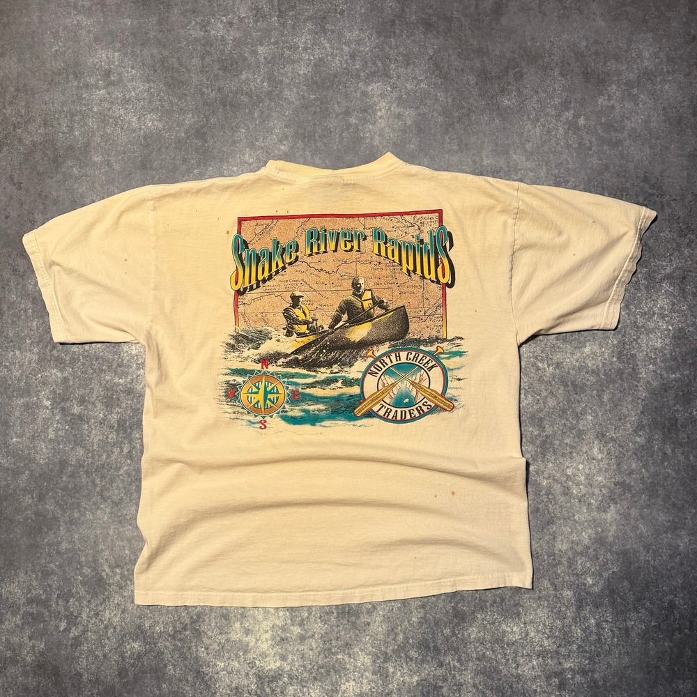 Vintage North Creek Traders Snake River Rapids Graphic T-Shirt XL Made in USA‎